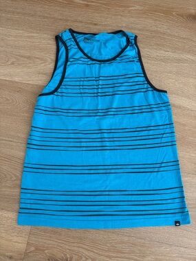 Quiksilver Turquoise & Black Striped Men’s Swim Tank Top